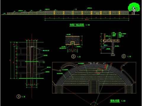  矮墙护坡cad大样图 
