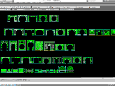  中式隔断cad图库 