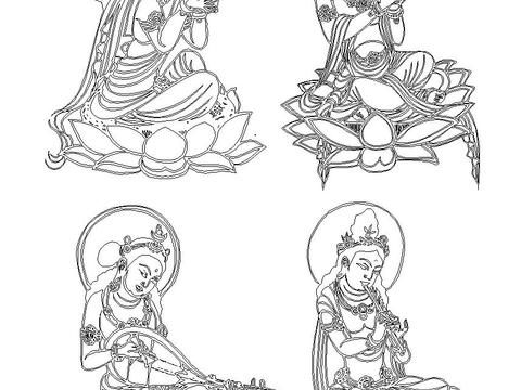  敦煌飞天cad图库 