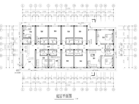  青年單身公寓CAD施工圖 