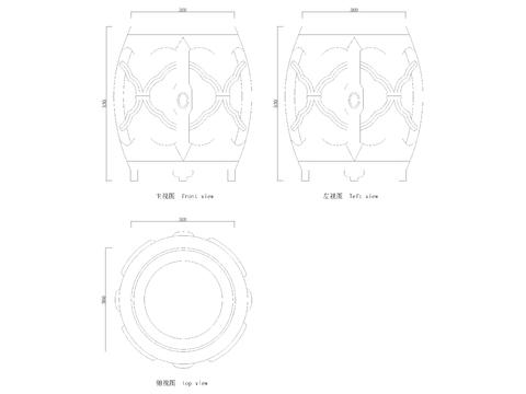  中式坐墩cad图库 