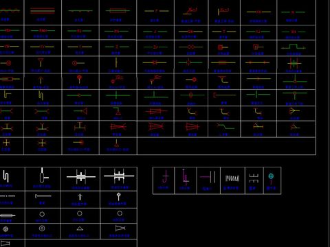  给排水设计管道管件图块 