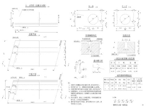  预制空心板构造设计cad施工图 