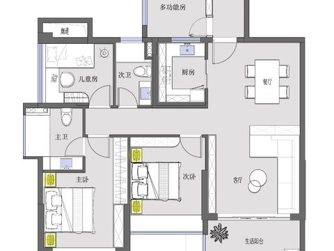  室内平面图cad施工图 