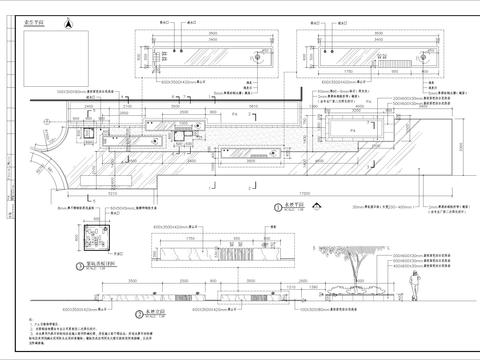 矩形镜面水景细部CAD节点大样 