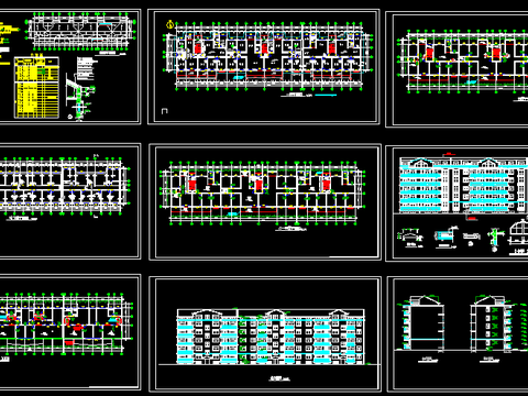  小区住宅楼建筑外观室内平面规划cad施工图 