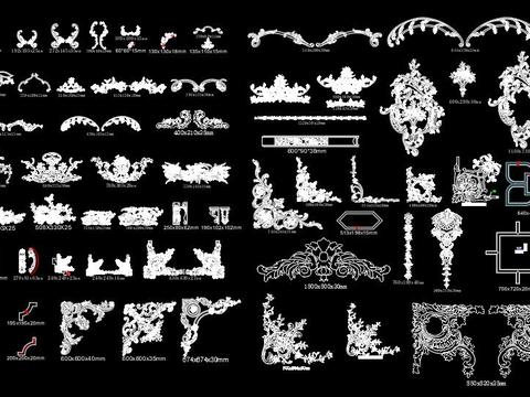  新品法式拼花cad图库 