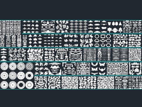  雕花角线CAD图库 