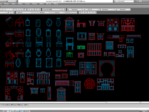  梳妆镜钢琴柜子cad图库 
