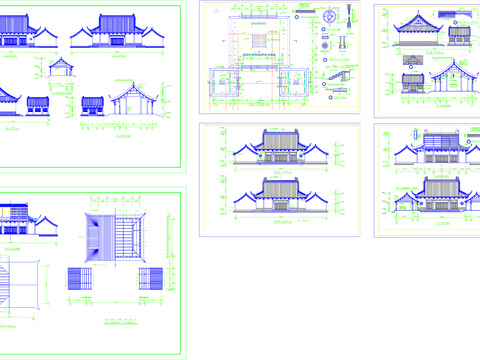  財(cái)神殿全套建筑CAD施工圖 