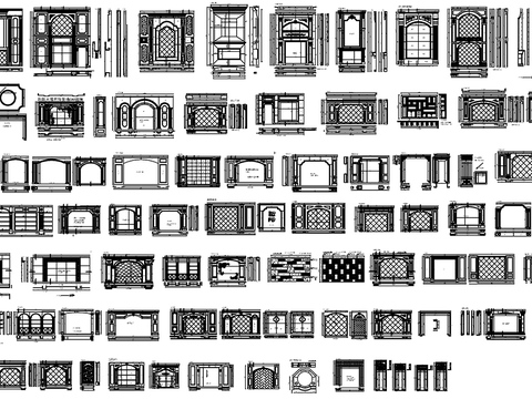  背景墙详图CAD图库 