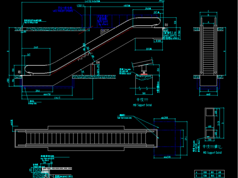  奥的斯自动扶梯CAD节点大样 