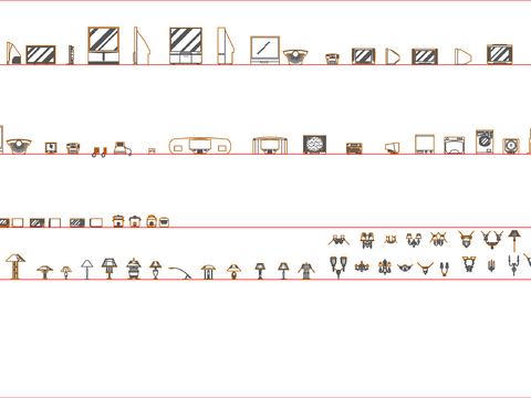  家用电器CAD立面库 