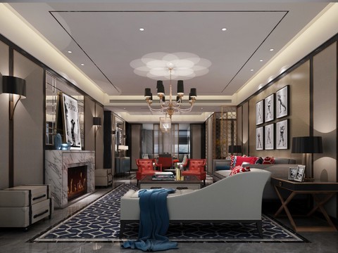  华润置地温州滨江样板间cad施工图 