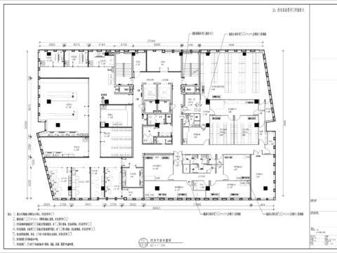  医疗实验室平面系统cad施工图 