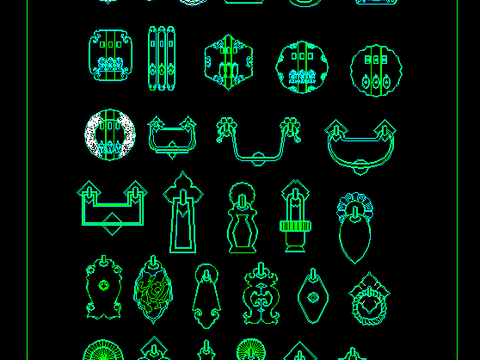  中国传统建筑元素cad图库 