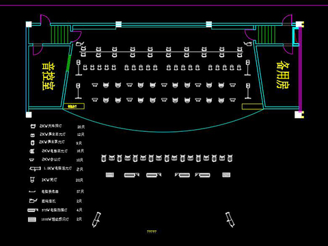  多工能舞台cad施工图 