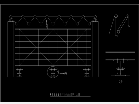  网架底座操作平台地面滑移cad图库 