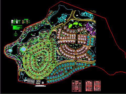  小区别墅区cad平面图 