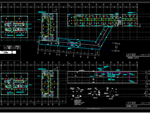  办公综合楼水暖电CAD施工图 