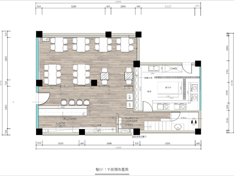  100㎡快餐店cad平面图 