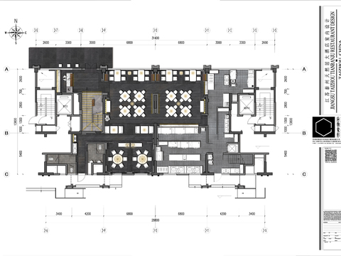  天然居新江南人文雅集餐厅CAD平面图 