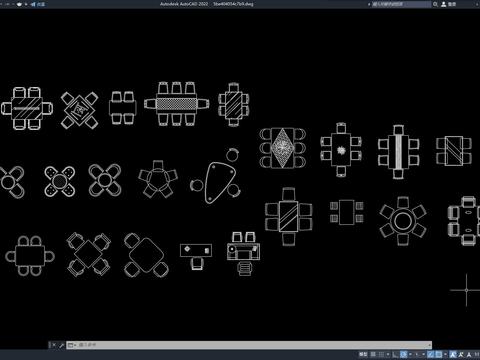  桌椅cad图库 
