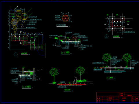  木栈道小平桥设计cad施工图 