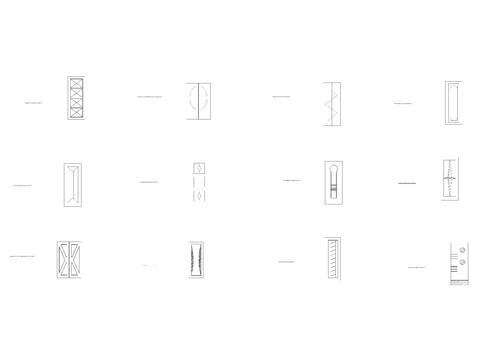  现代几何组合纹理隔断 屏风cad图库 