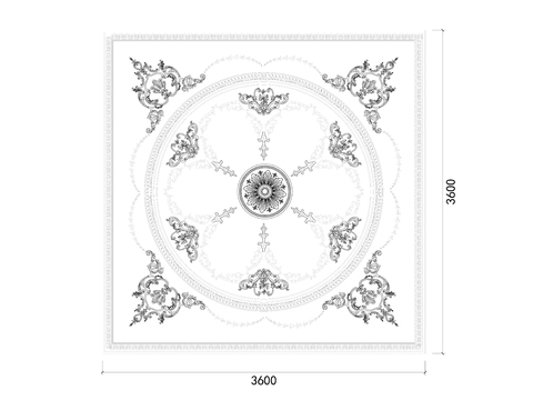  法式欧式天花吊顶cad图库 