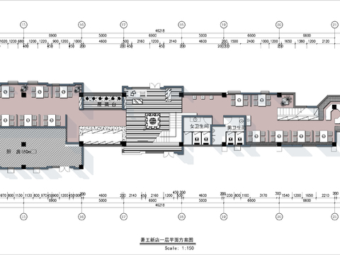  700㎡两层火锅店cad平面图 