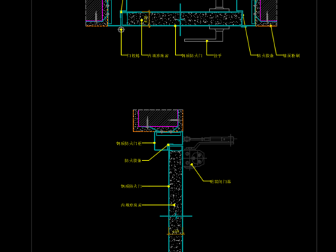 钢制单开防火门CAD施工图 
