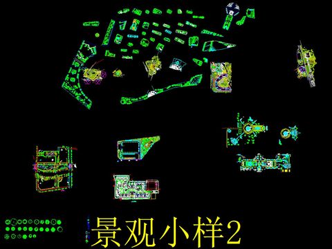  景观小样cad图库 