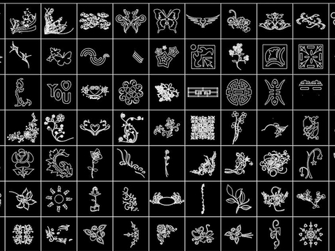  雕花图案花纹CAD图库 