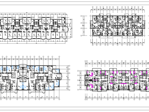  高层住宅楼平面cad施工图 