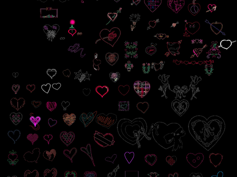  心形图案CAD图库 