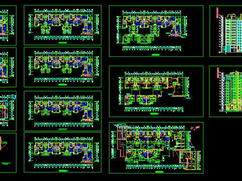  万科高层住宅楼cad施工图 