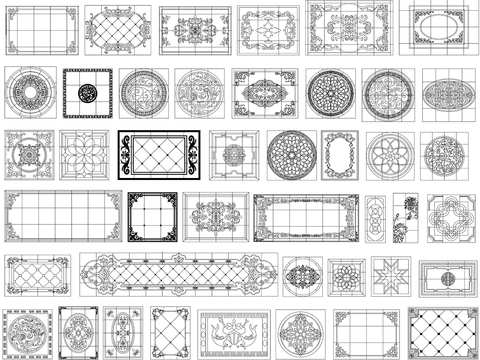 石材拼花室内CAD图库 