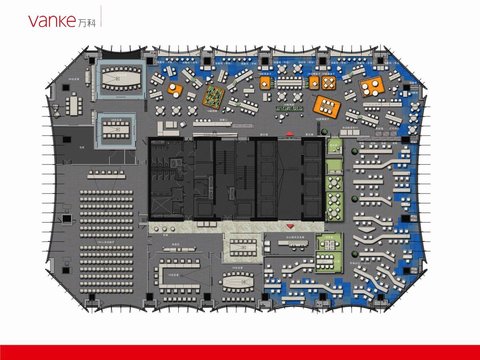  2000㎡创客办公室CAD施工图效果图 