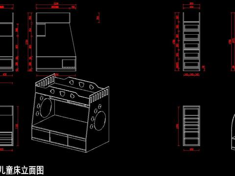  儿童床cad图库 
