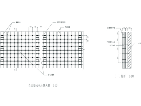  竹篱墙cad大样图 
