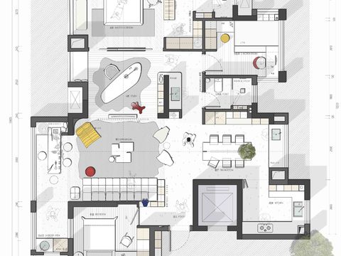  家装装修样板间CAD平面图 
