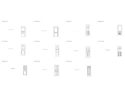  欧式弧度纹理隔断 屏风cad图库 