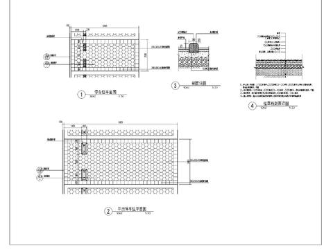  中巴停车位详图 平面图剖面图 