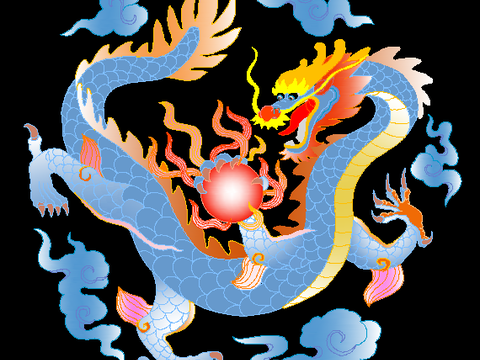  精美龙形图案节点大样 