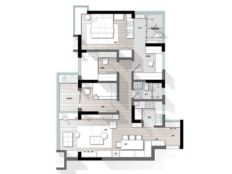 家装装修样板间CAD平面图 