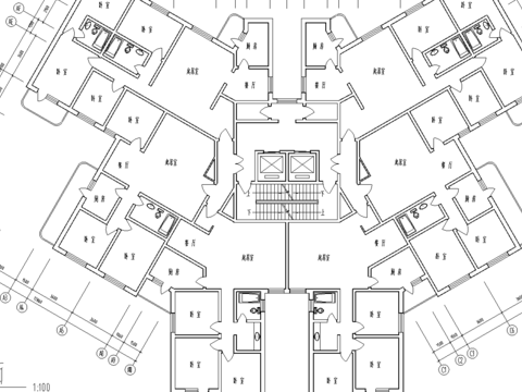  小区住宅楼规划cad平面图 