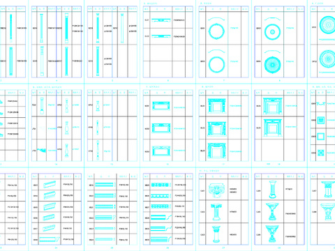  欧式室内CAD产品图库 