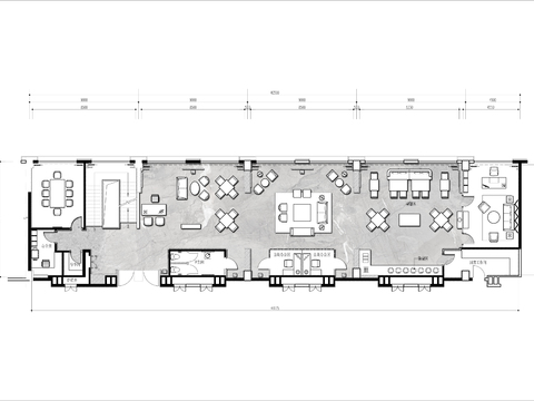  400㎡公司会客厅餐厅cad平面图 