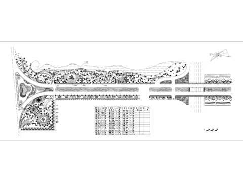  道路綠化景觀設(shè)計(jì)方案CAD平面圖 